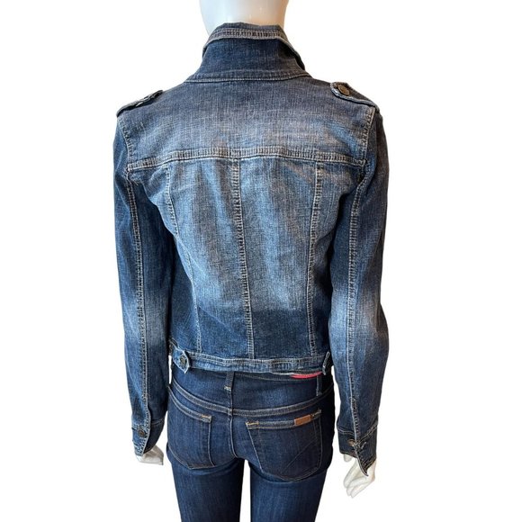 Hydraulic Womens Denim Jacket Front Button Stretch 4126 Cotton Blue Size Small - Picture 2 of 7